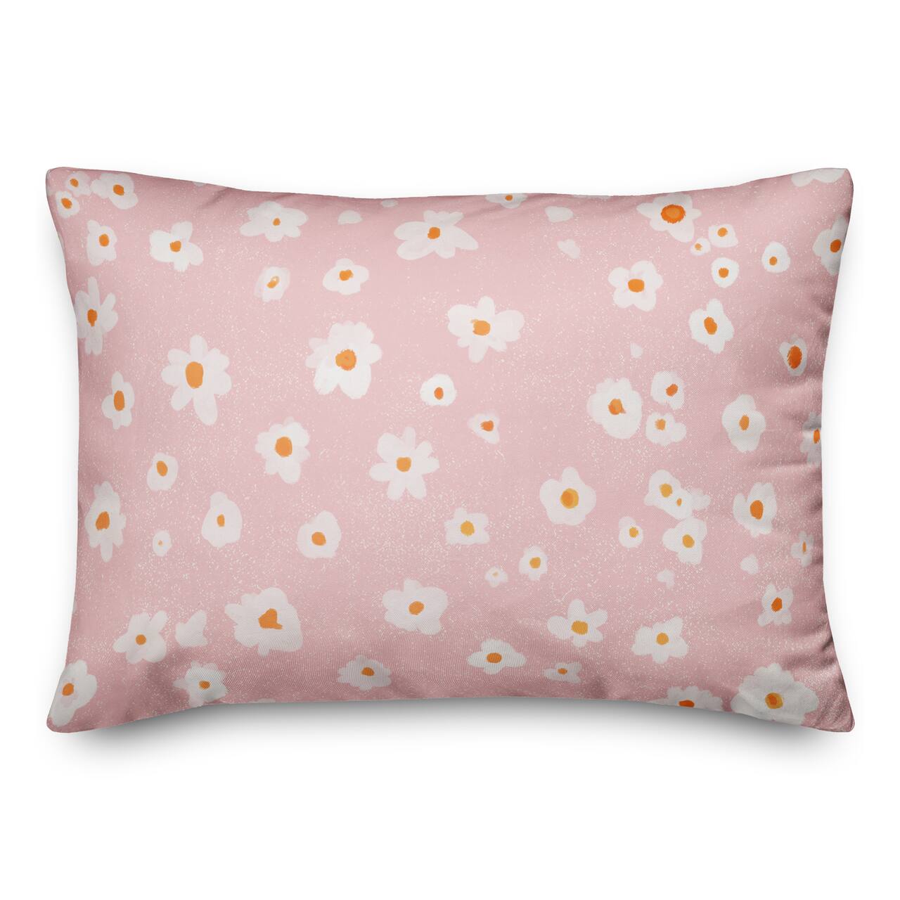 20" Blush Daisy Pattern Spun Poly Pillow